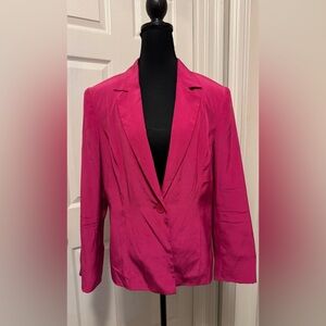 Evan Picone Pink Blazer Modern Cut Notched Lapels